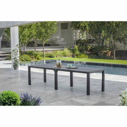Table de jardin - rectangulaire - gris graphite - en résine finition bois - 8 a 10 personnes - Julie Allibert by keter