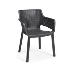 Les Tendances - Lots de 6 Fauteuils monoblocs - empilables en resine de synthese - forme cabriolet - imitation rotin tresse - allibert by keter