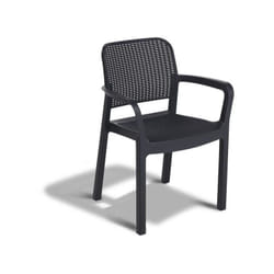 Les Tendances - Lots de 6 Fauteuils monoblocs - empilables en resine de synthese - imitation rotin tresse rond - allibert by keter - samanna