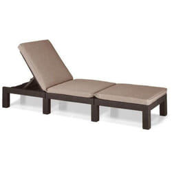 Allibert - Bain de soleil en imitation resine tressee avec coussins - 4 positions - Daytona - Marron