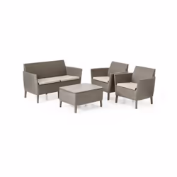 Dimensions extérieures Chaise : 74 x 66,5 x 76 cm Canapé : 133 x 66,5 x 76 cm Tableau : 76 x 56,5 x 41,5 cm Ensemble composé  ...