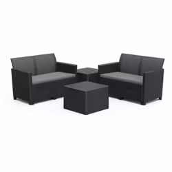 Dimensions extérieures Canapé : 144,0 x 64,5 x 74,0 cm Tableau : 55,5 x 55,5 x 42,0 cm Ensemble composé de : 2 fauteuils et 1 ...