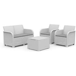 Set 2 Fauteuils + Canapé + Table de Rangement rosalie lounge blanc - Keter