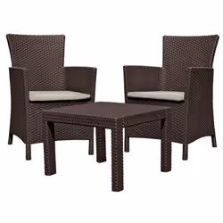 Ensemble de meubles de jardin Keter deux fauteuils table brun-beige Rosario Balcony Set