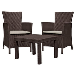 Ensemble de meubles de jardin Keter deux fauteuils table brun-beige Rosario Balcony Set