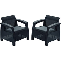 Keter - Chaises Corfu Love Lot de 2 - pour Jardin, Veranda, patio - Resiste aux intempéries