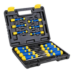 Kinzo Jeu De Tournevis 32 Pièces Avec Boîte, Jaune-bleu