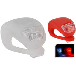 Jeu de 2 lampes de poche signalisation velo. devant et derrière. 1x4lr1130 (piles incluses) dunlop