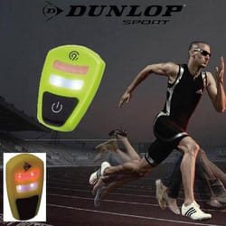 Clip LED Duo - DUNLOP - Jogging - Lumière blanche et rouge - Réglable - Pile incluse