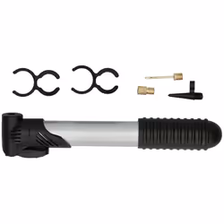 Mini pompe a air pour vélo dunlop avec 3 adaptateurs 40x40x200mm. . . . Poids : 0,1680kg Matériau : Aluminium Indice de Prote ...
