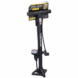 Dunlop 8711252102337, Pompe à pied, Vélo, Noir, Poignée en T, 11 bar, Dunlop, Presta, Schrader