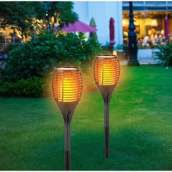GRUNDIG Torche solaire - 72 LED - 1200 mAh - Effet flamme vacillante - Ø 12 x H78 cm