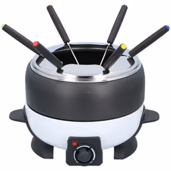 Appareil à fondue électrique - ALPINA - Cuisinier Deluxe - 800W - Caquelon 2L Anti-adhésif - 6 Fourchettes Inox