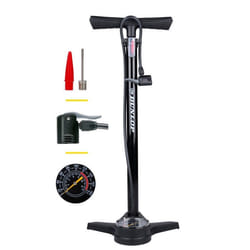 Pompe à Vélo - Dunlop - Double Valve - Manomètre Analogique - Adaptateurs Inclus - Mixte