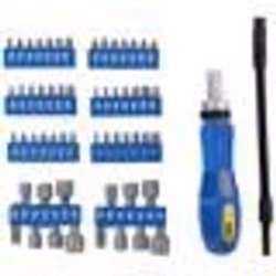 Kinzo Coffret dOutils avec Cliquet - 14 Douilles - 42 Embouts - e.a. Torx Hexagonaux et à Douille - 58 Pièces