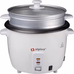 Cuiseur à riz ALPINA - 1.8L - 700W - Bol amovible antiadhésif - Panier vapeur inclus