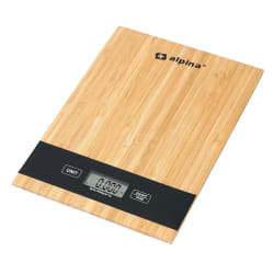 Alpina Balance de Cuisine Numérique en Bambou jusqu à 5Kg Précis Beige