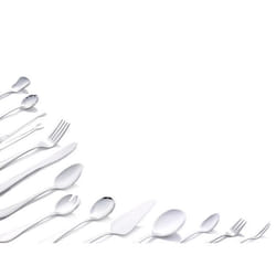 Set de couverts - ALPINA - 70 pièces - Acier inoxydable - Argent - Pour 12 personnes