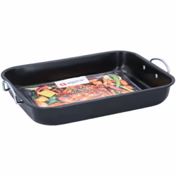 Plat à four Alpina noir 39 x 29 x 6 cm avec revêtement antiadhésif et poignées