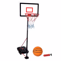 Set de basketball - DUNLOP - Panier réglable 165-205 cm - Ballon et pompe inclus - Noir blanc orange