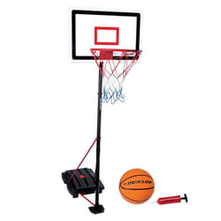 Set de basketball - DUNLOP - Panier réglable 165-205 cm - Ballon et pompe inclus - Noir blanc orange