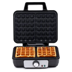 Appareil à gaufres 1000W Chauffe rapide Gaufrier 2 Plaques Révetement Anti-adhésif 230V ALPINA