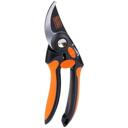 Sécateur de jardin 19.5cm Lame acier haute qualité Revetement anti-adhésif Coupe 13mm Black et Decker