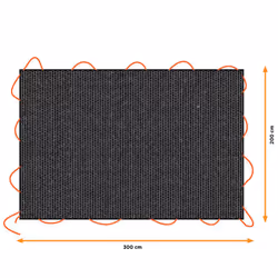 Bâche Noire Pour Remorque, Dimensions : 1,6x2,5m, Avec 10 Œillets En Aluminium. Black Decker