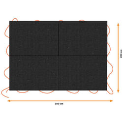 Bâche noire pour remorque, dimensions : 3x4m. black+decker