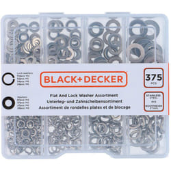 Black&decker - Assortiment de rondelles plates et de blocage Black+Decker - rondelles - acier - noir