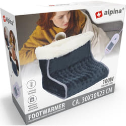 Chauffe-pieds électrique Alpina 30x30x23 cm Gris/Blanc