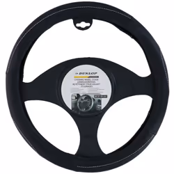 Dunlop Automotive All Ride 871125241778 pour volant de voiture del, 38 cm housse de voiture 38 cm noire avec surpiqûres blanc ...