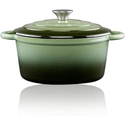Cocotte en fonte émaillée verte 3,8 l, ø24 x 11,8 cm