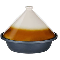 alpina Poêle à Tajine 2.5L - Tahin avec couvercle de céramique Ø30cm - Pain Convient à l'induction, à la céramique, à l'électricité et au gaz - Pour des plats authentiques de 3 à 4 personnes