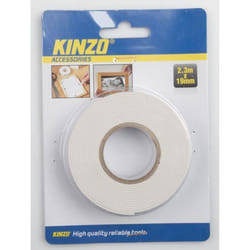 Kinzo Ruban Adhésif Double Face En Mousse, 19x2300 Mm