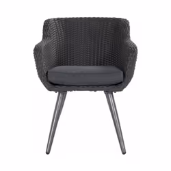 Elégante, la chaise-fauteuil d’extérieur AMADORA possède des pieds en aluminium robuste et un cadre recouvert de polyrattan ( ...