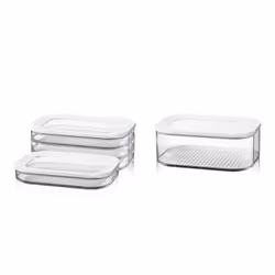 Rosti Mepal Modula 550/3 Rectangulaire Boîte 1,65 L Transparent, Blanc 1 pièce(s)