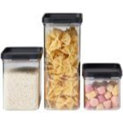 Mepal Juego Tarro Omnia, 3 Piezas Juego de Tarro de Omnia de 3 DE stafck de Black, San/ABS/TPE, Black, 0 mm, 3