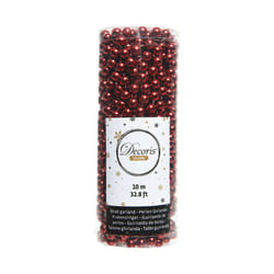 EDM - Chaine De Perles Décoratives De Noel Couleur Rouge, 10m