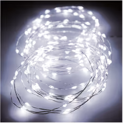 Guirlande Micro Led Scintillante 180 Led Lumière Froide. 8 Fonctions De Lumière Et Effet Mémoire. Câble Argenté. Ip44 Transfo ...