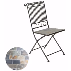 chaise en métal/mosaïque couleur : brun 39x39x90cm (largeur/profondeur/hauteur) modèle : stuttgart. poids : 11kg. en fer et m ...