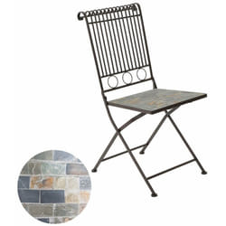 Chaise en métal/mosaïque couleur : brun 39x39x90cm modèle stuttgart pour usage extérieur
