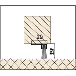Profil brosse pour bas de porte pré-percé 30870 - Hauteur de brosse : 18 mm - Hauteur de profil : 18 mm - Longueur du profil : 3000 mm - Finition :