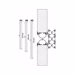 Étanchéité des portes va-et-vient. Étanchéité des portes va-et-vient. Composé de 2 profilés en aluminium anodisé et d'un join ...