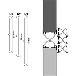 Protection anti-pince doigts pour porte battante N3 250cm épaisseur 48 à 58mm largeur joint 75mm - ellen - 7003406