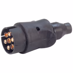 Prise pour remorque 7pol plastique 12V Prise pour remorque 7pol plastique 12V 7 pôles. Plastique.