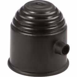 Cache rotule noir avec serrure a vis Plastique, noir. Avec vis de fixation.