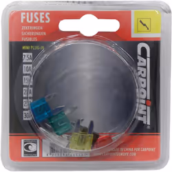 6 Mini Fusibles assortis 7.5-30A 7,5, 10, 15, 20, 25, 30A. 6 fusibles.