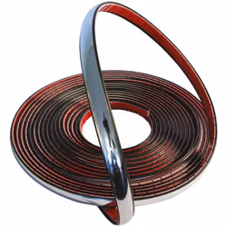 22 mm, longueur 2 meter, moulure de décoration universelle chromée. Autocollant. Pour usages divers, pour montage intérieur e ...