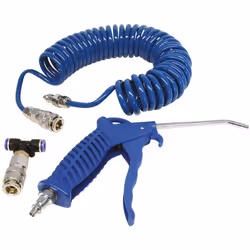 Souflette professionnelle tuyau spirale 5m Pistolet à air avec embout de 120mm en acier. Tuyau spirale en PU de 5 mètres. Rac ...